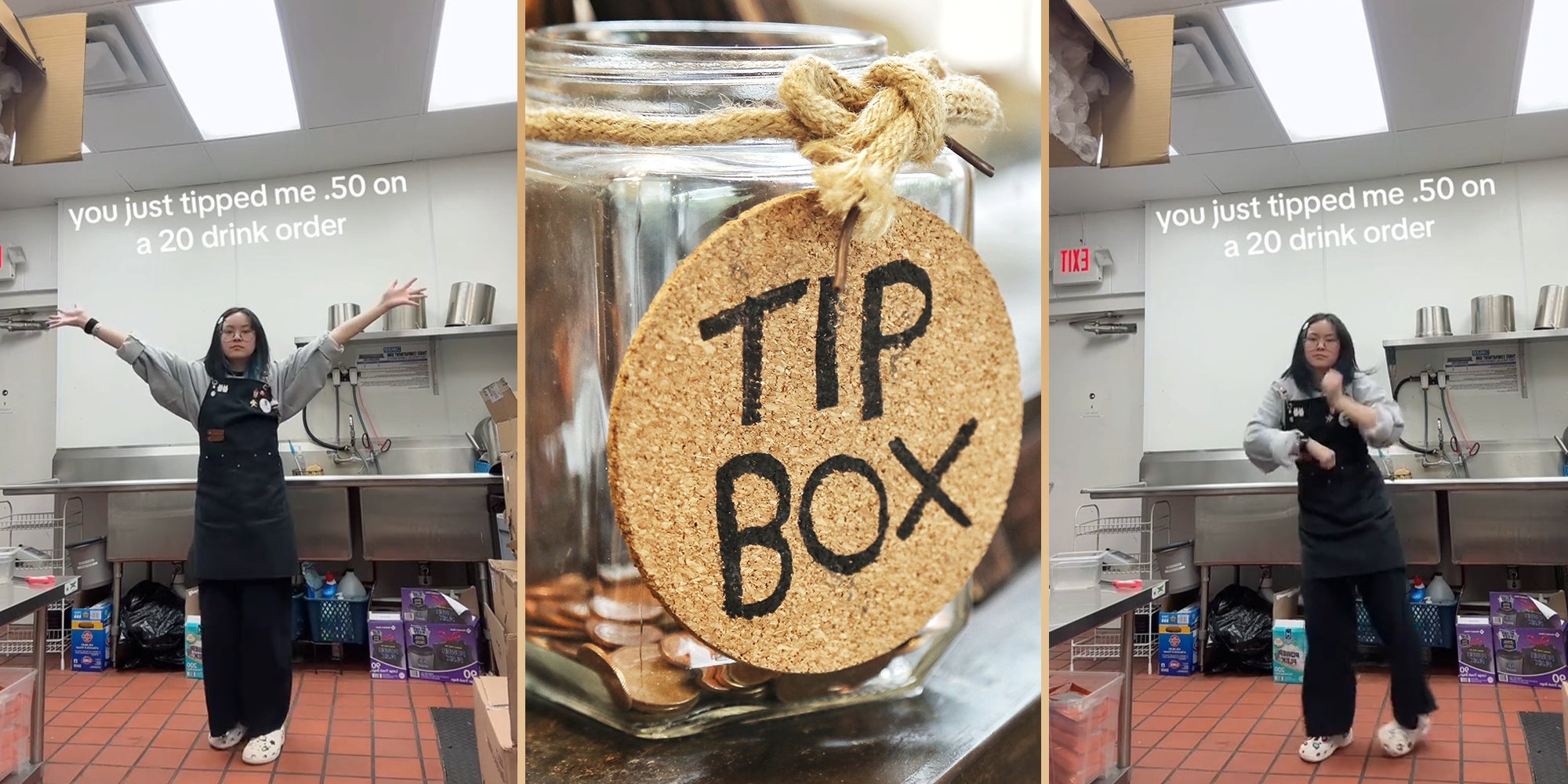 TikToker Dances to a 50 cent tip she got for selling a drink