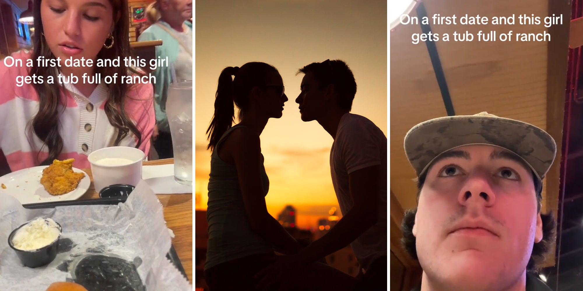 couple out on First Date and she orders a tub of ranch