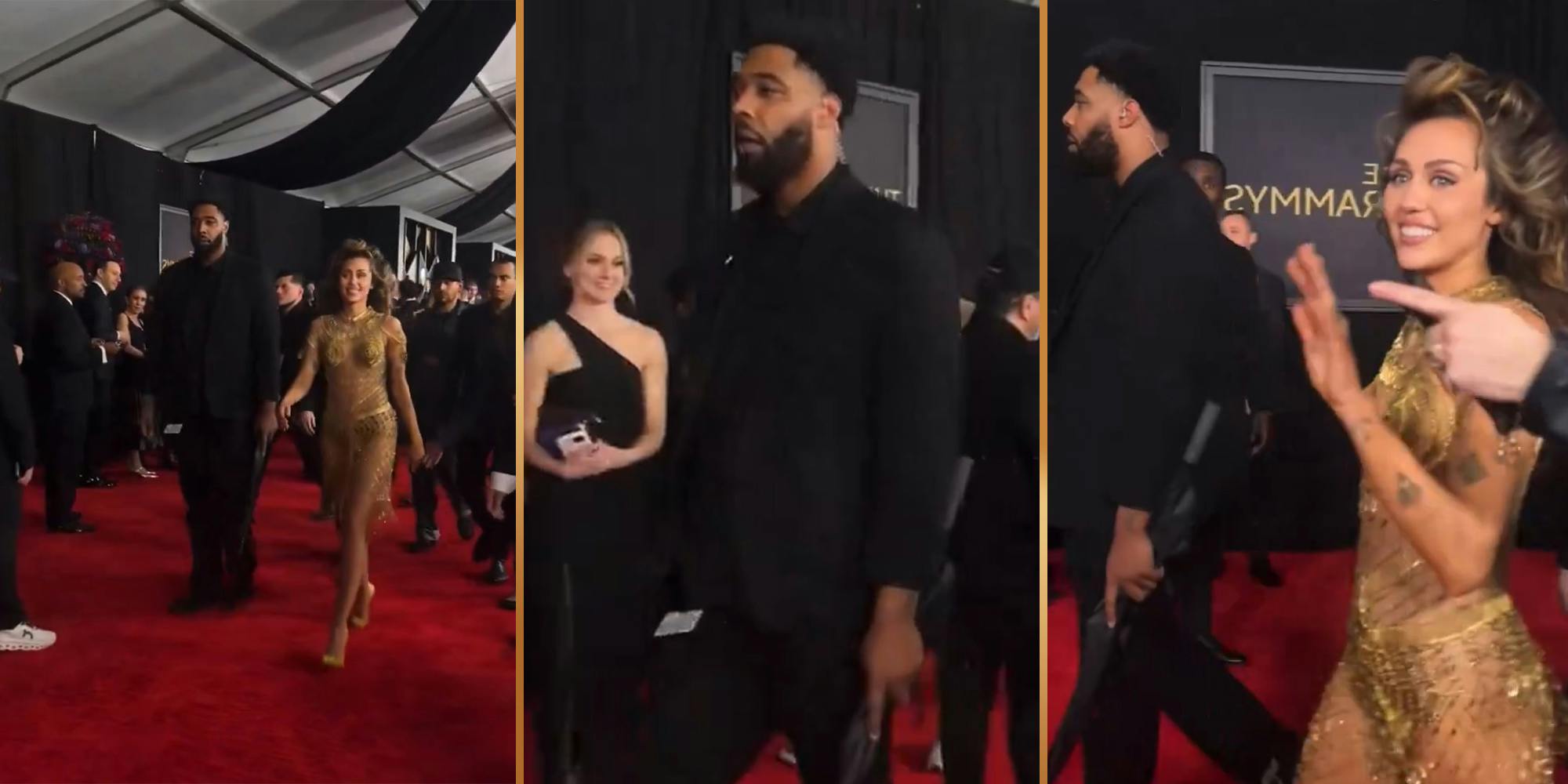 Video of Miley Cyrus' bodyguard at Grammys prompts conspiracy