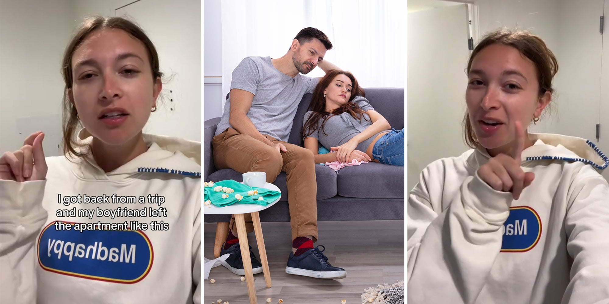 girlfriend shows how boyfriend left their apartment while she was gone for 5 days