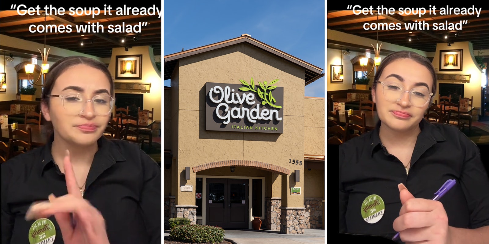 Olive Garden server slams tables who share salad after one person orders soup and salad deal