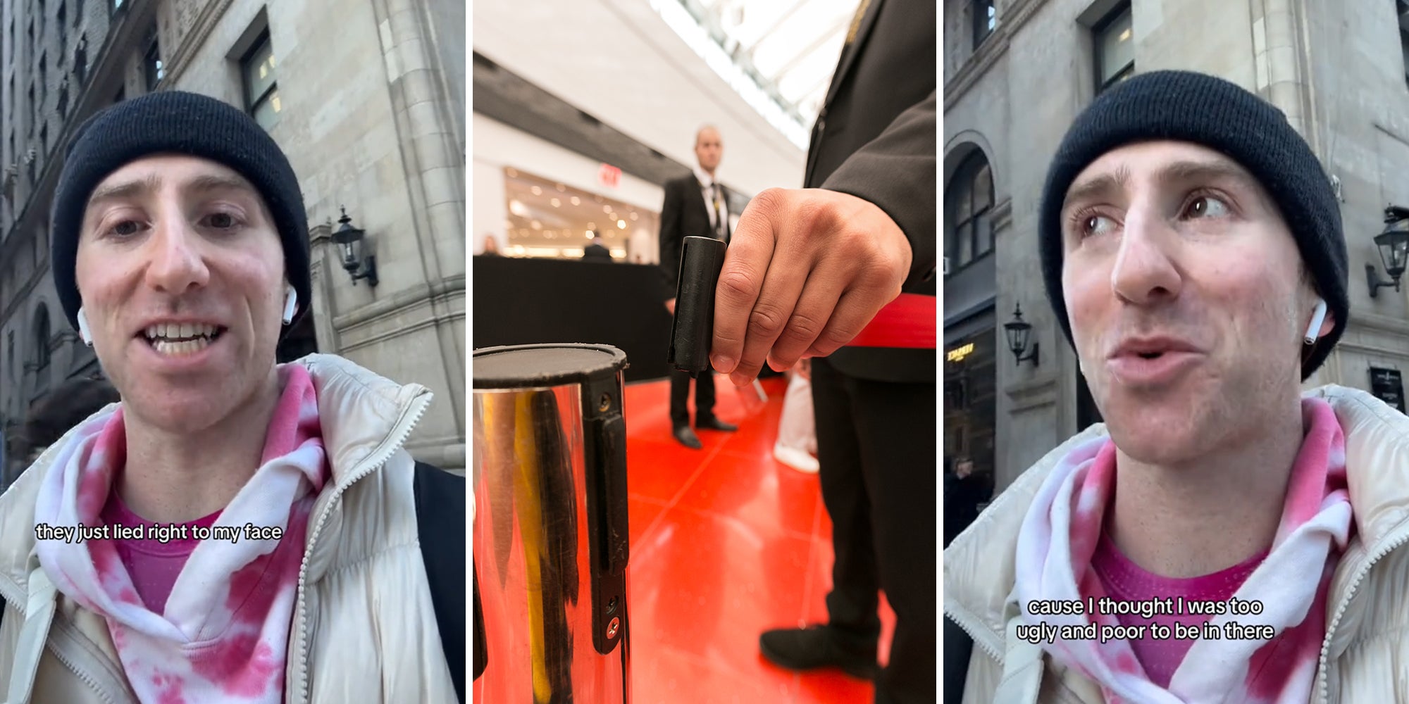 Man says luxury store lied to get him out