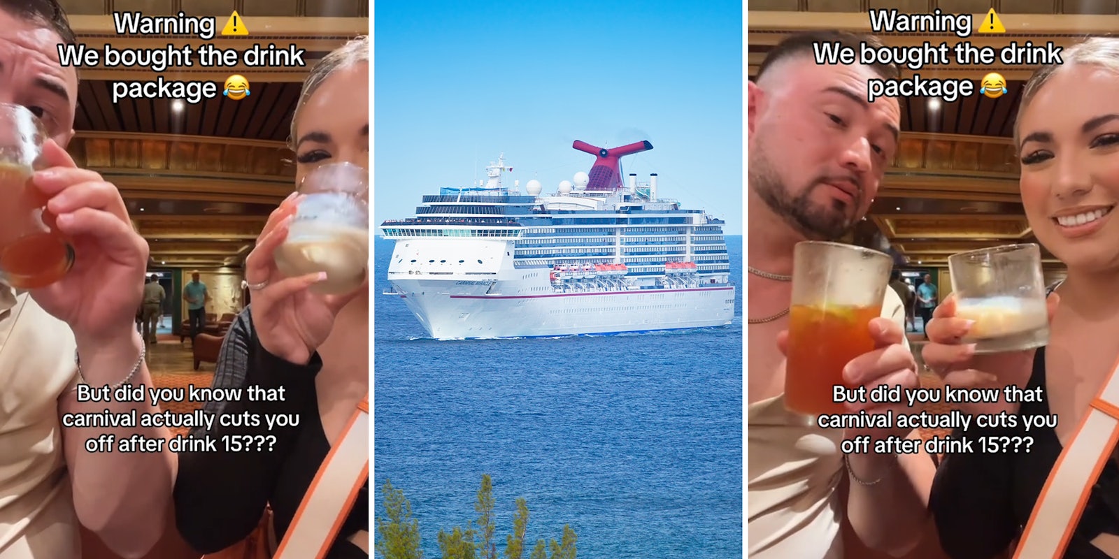 Carnival Cruise guests say they were cut off even though they purchased drink package