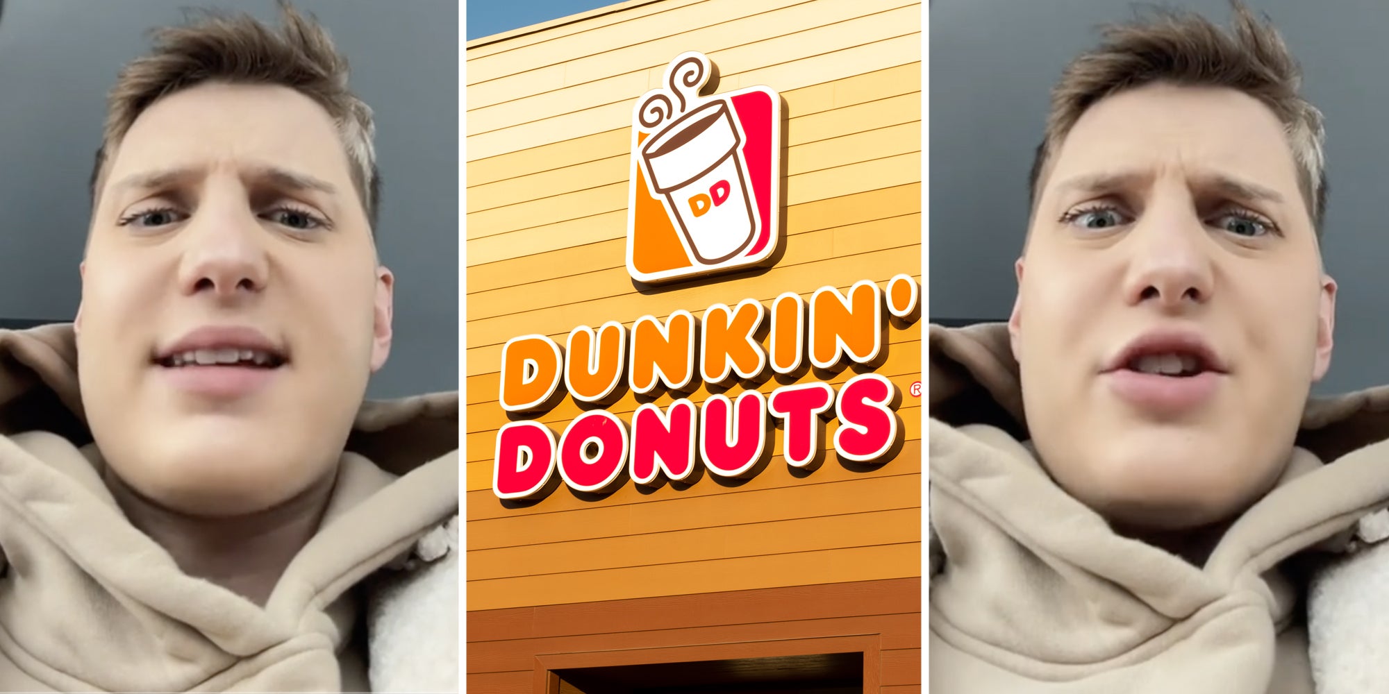 Man talking(l+r), Dunkin Donuts