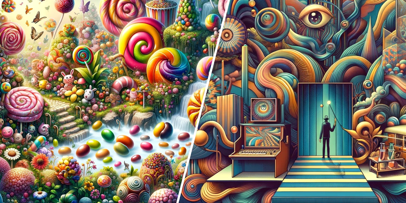 Ai images inspired by Willy Wonka