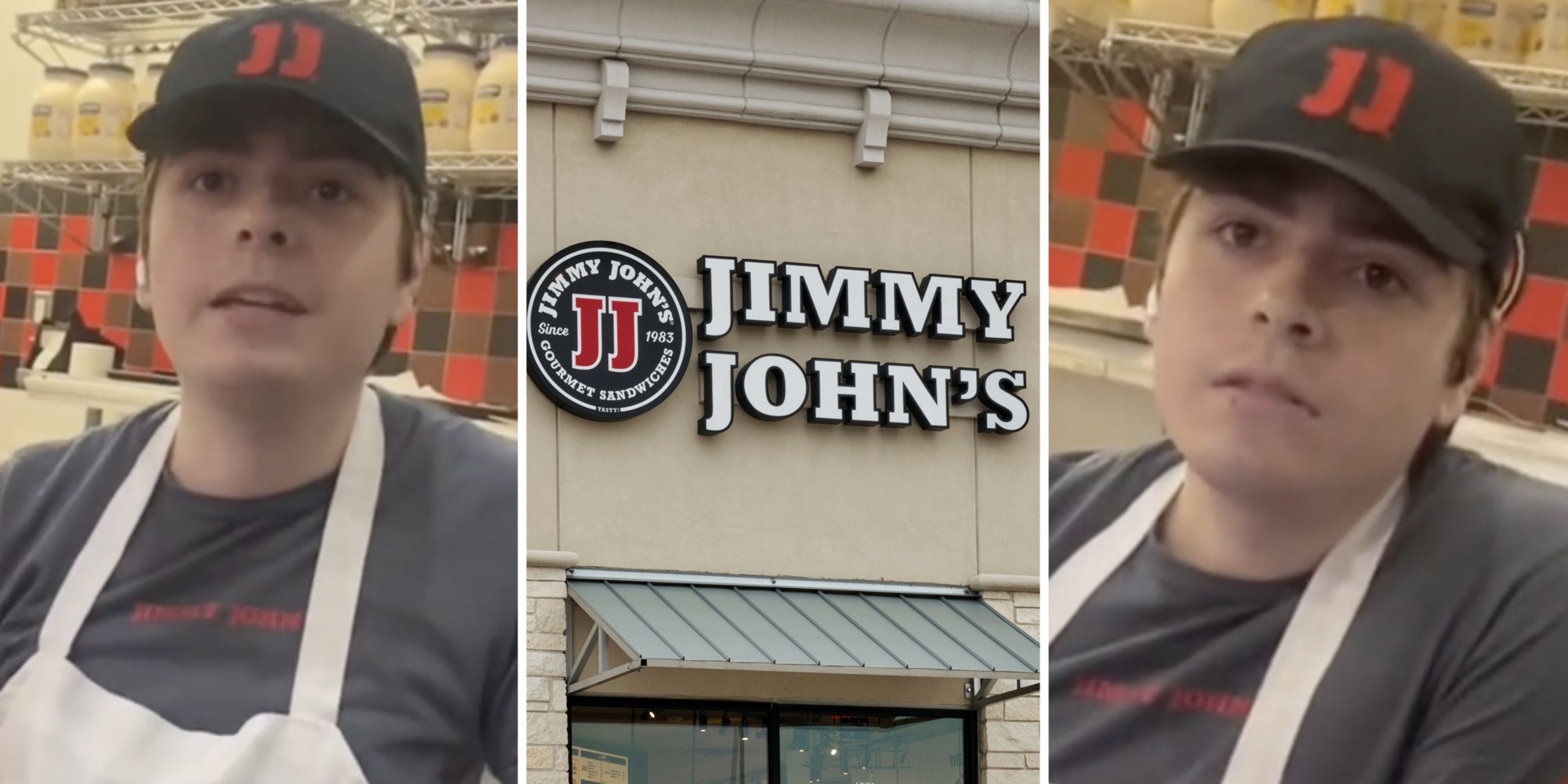 Jimmy Johns worker(l+r), Jimmy Johns(c)