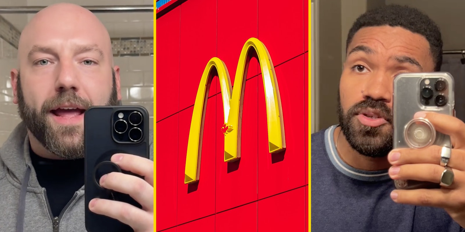 McDonald's chef(l), McDonald's logo(c), Jordan the Stallion(r)