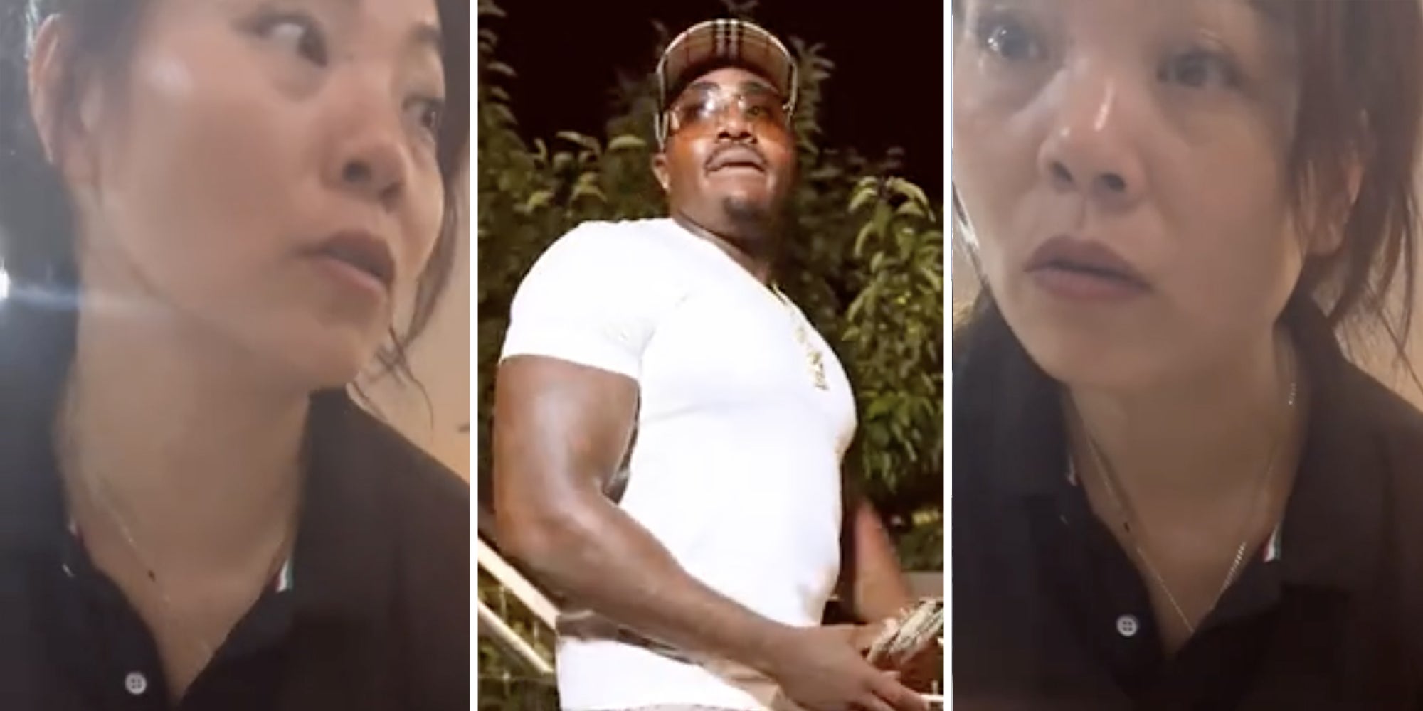 Waitress looking confused(l+r), Dad(c)