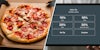 Pizza in box(l), Ipad with tipping screen(r)