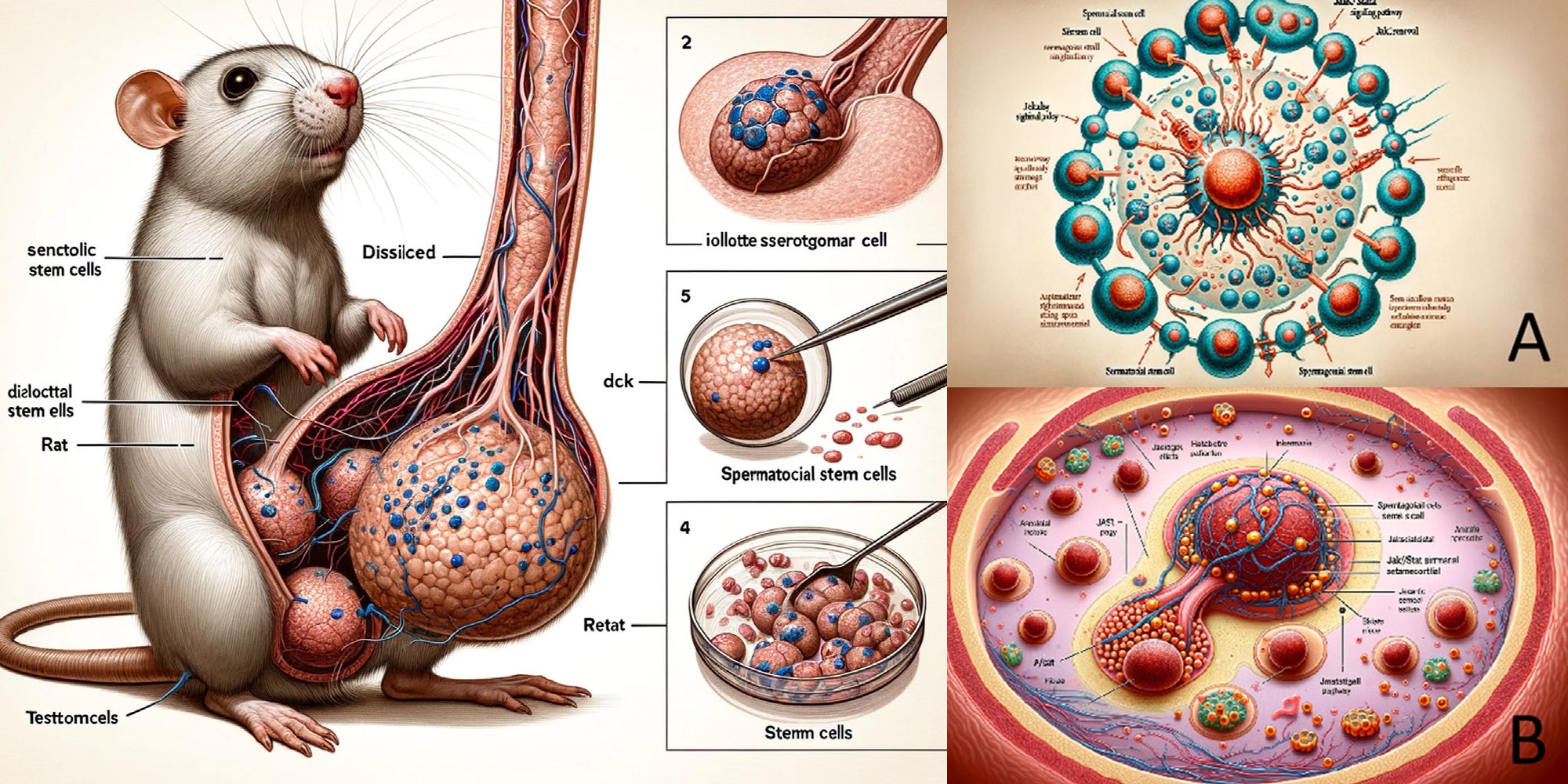 AI generated images of a rat and stem cells