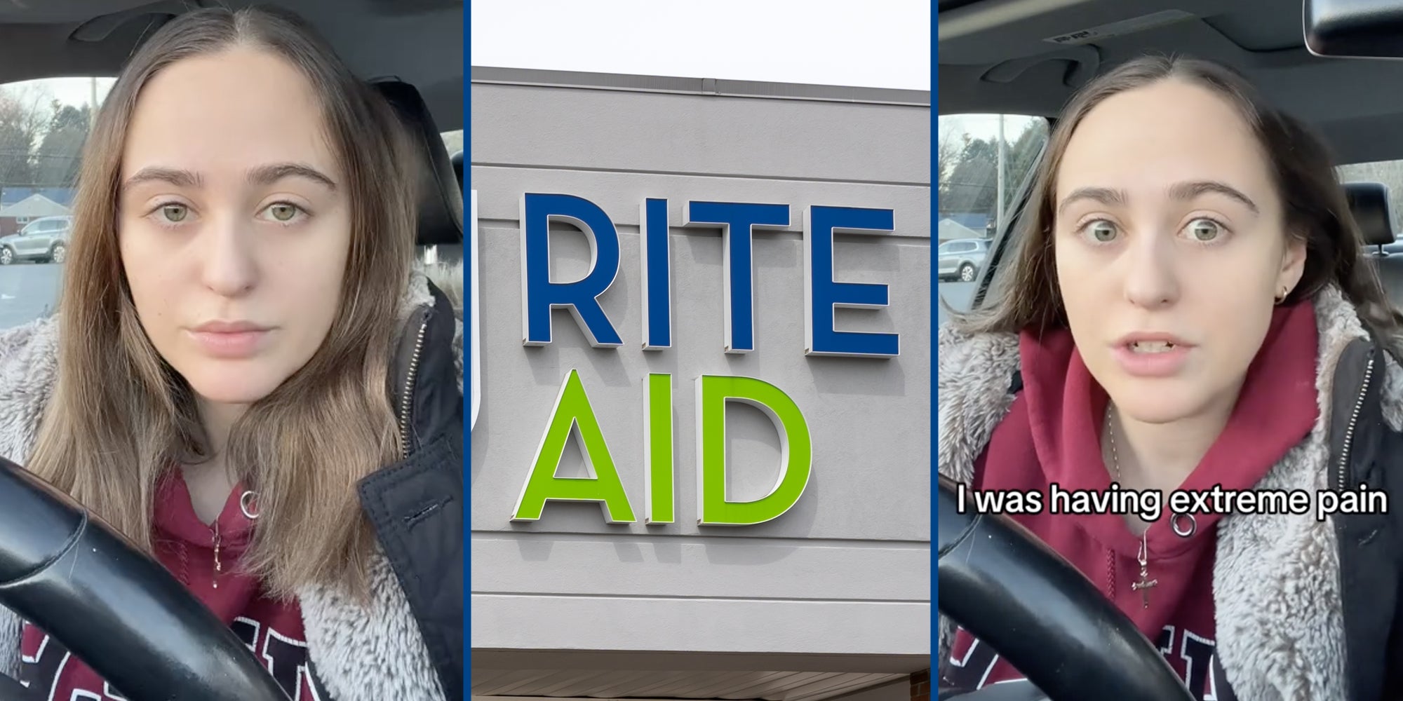 Woman talking(l+r), Rite Aid(c)
