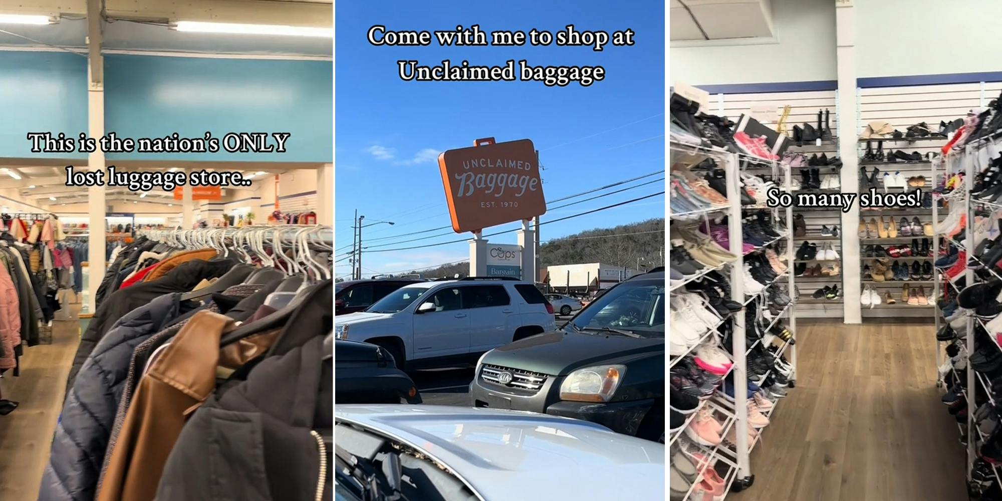 Woman goes shopping at ‘lost baggage’ thrift store