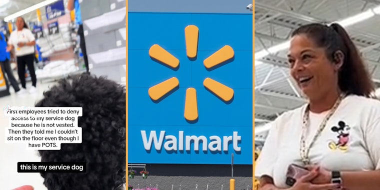 Walmart employees confront customer with service dog