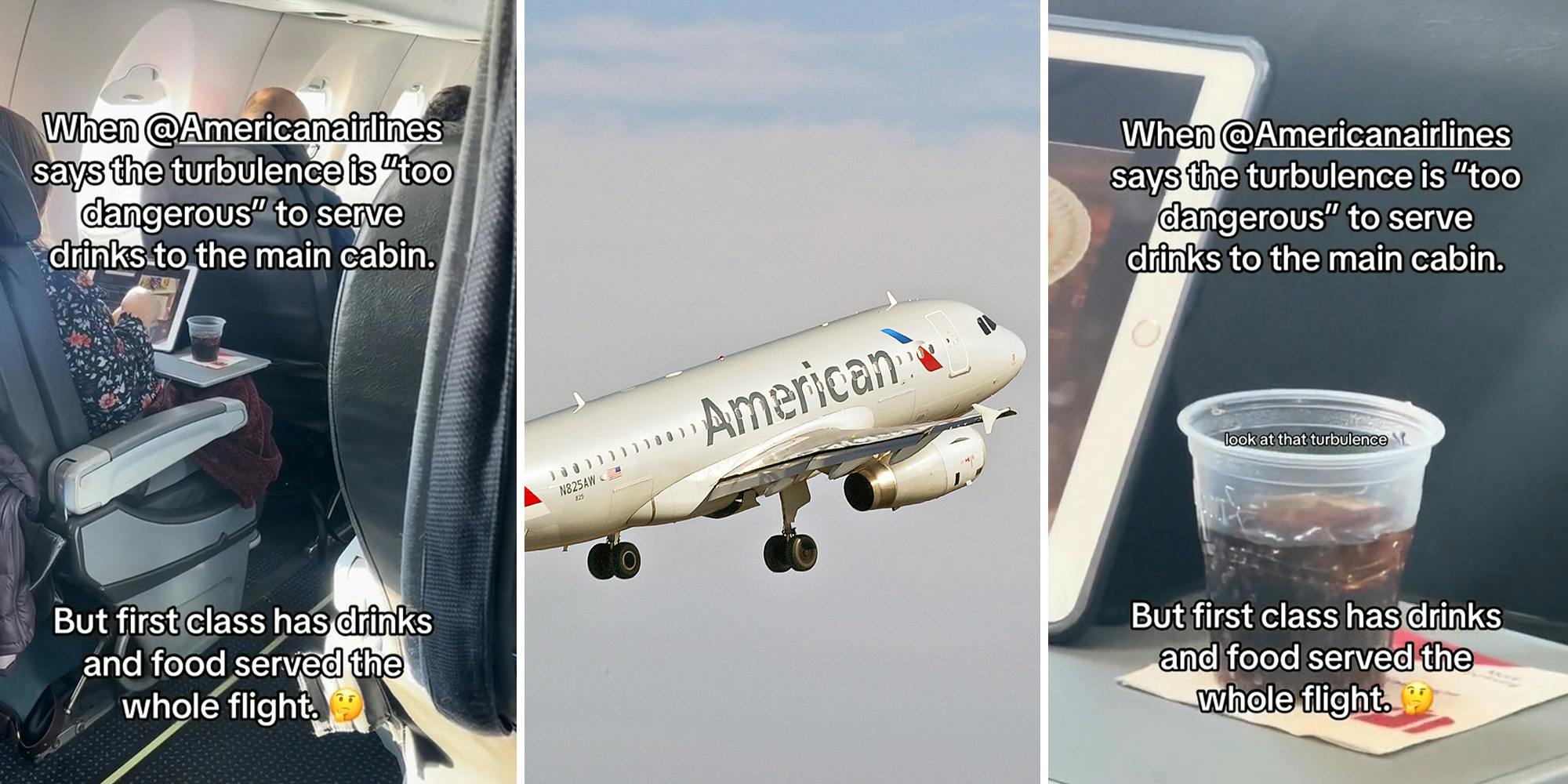 Traveler catches American Airlines serving drinks to first class after denying economy