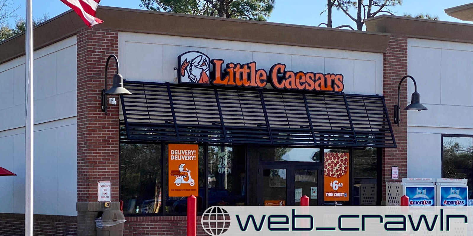 A Little Caesars location. The Daily Dot newsletter web_crawlr logo is in the bottom right corner.