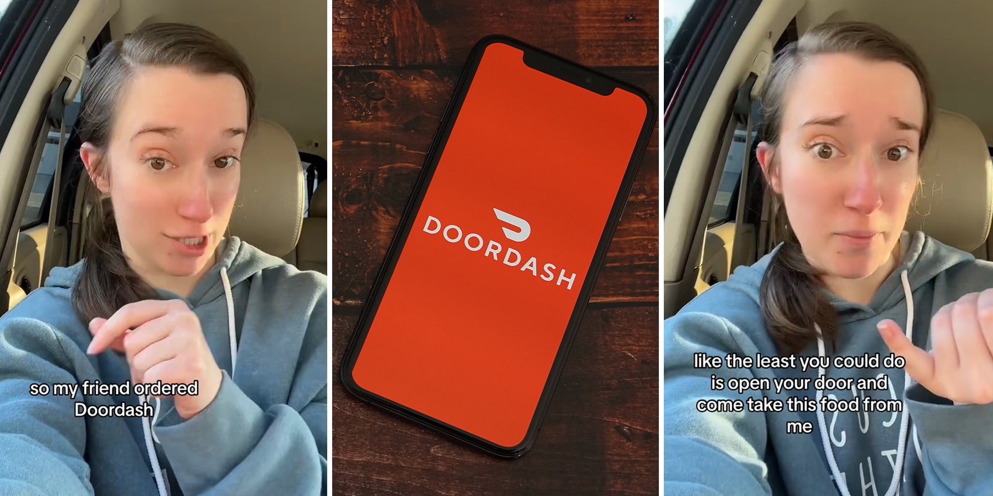 DoorDash driver refused to leave order at the door, demanded she grab it from him personally