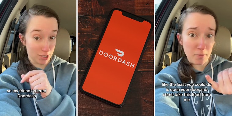 DoorDash driver refused to leave order at the door, demanded she grab it from him personally