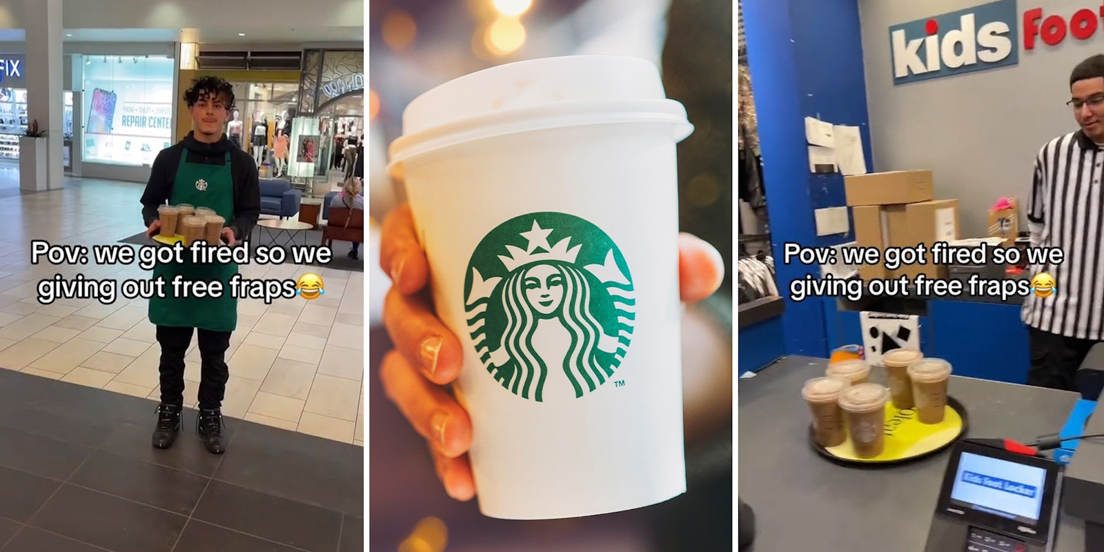 Starbucks workers get fired. So they give out free Frappuccinos to customers all day