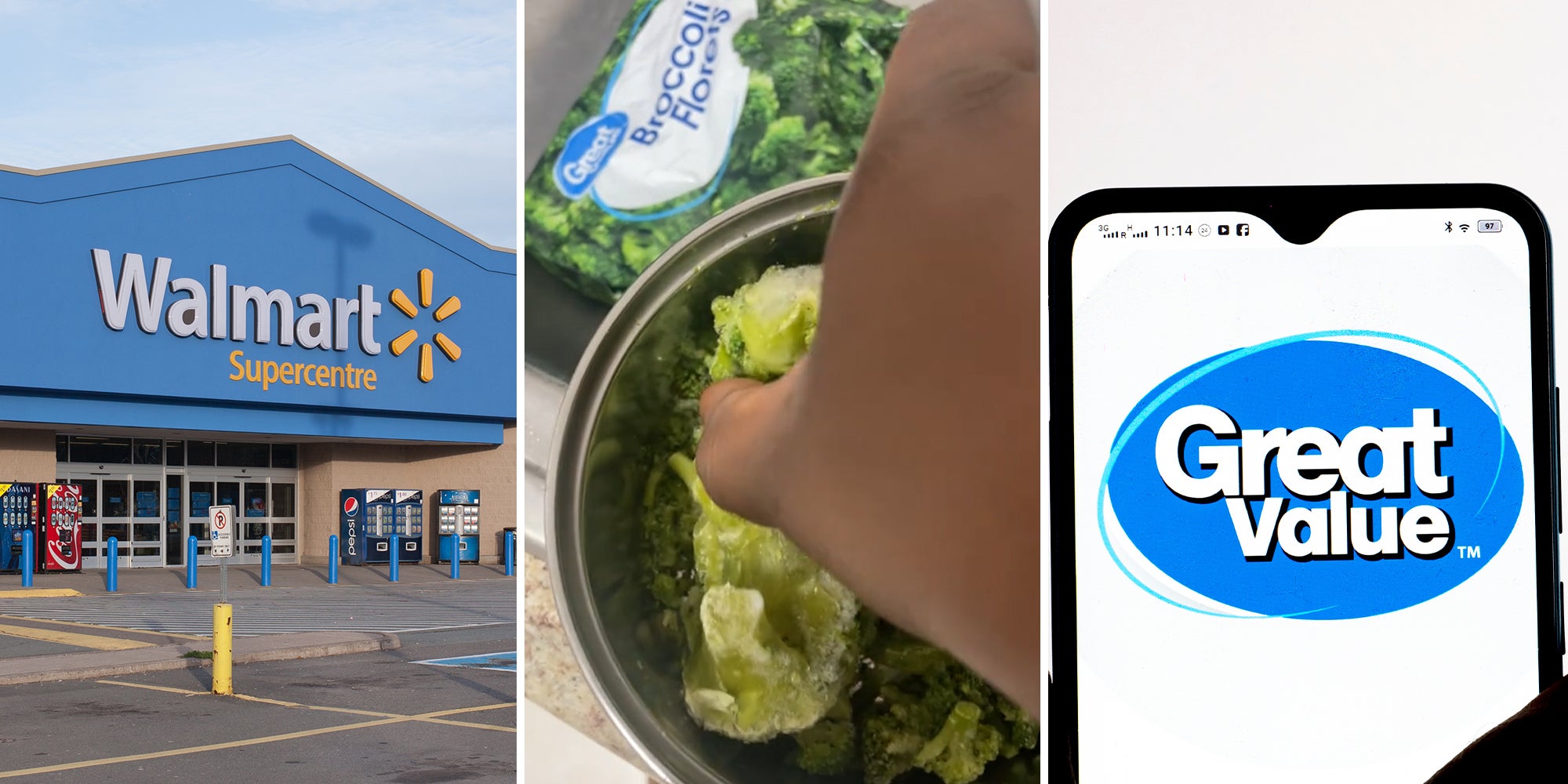 Woman opens Great Value frozen broccoli bag and can't believe what's inside
