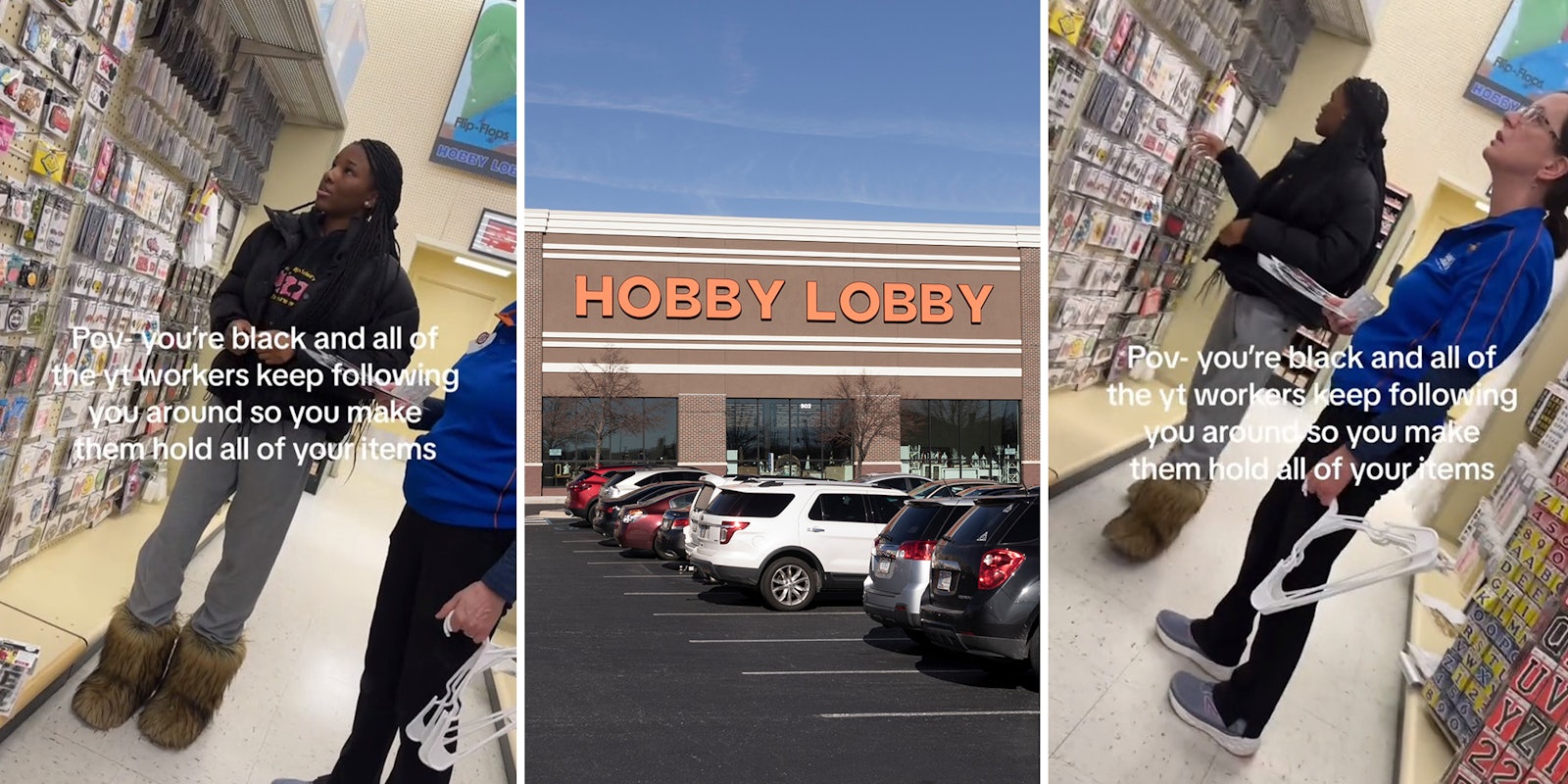 Black customer says Hobby Lobby workers kept following her.