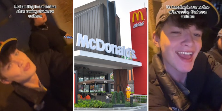 McDonald's workers hand in their notice after seeing new work uniforms