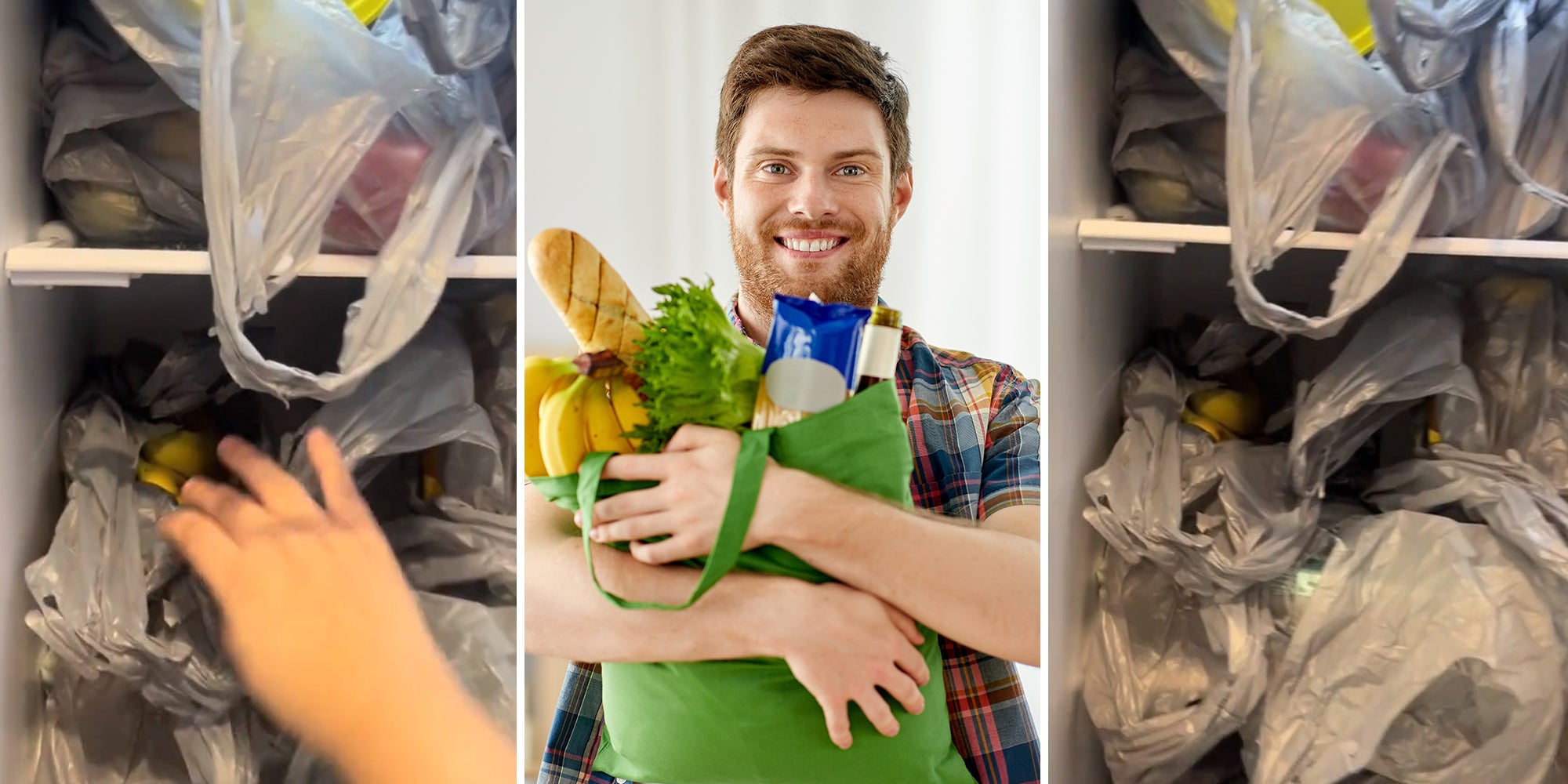 Woman asks husband to put away groceries