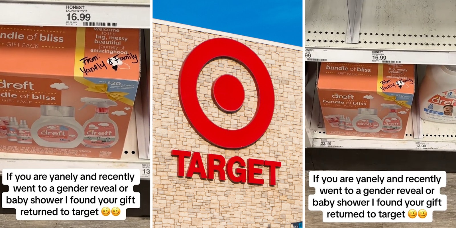 Target shopper catches customer returning baby shower gift