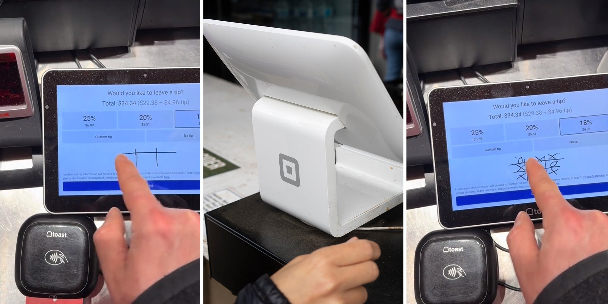 Customer gets asked to leave tip on Square tablet
