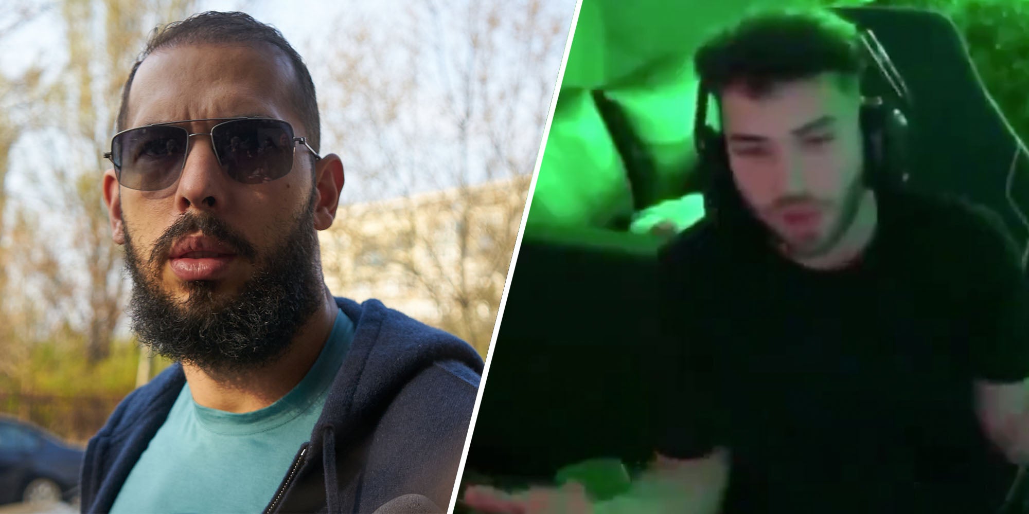 Andrew Tate(l), Adin Ross(r)