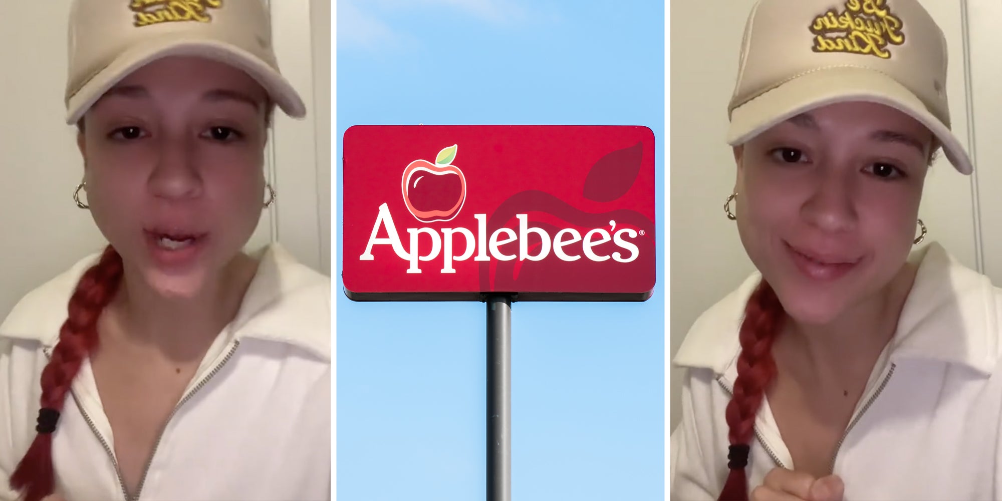 Woman talking(l+r), Applebee's(c)