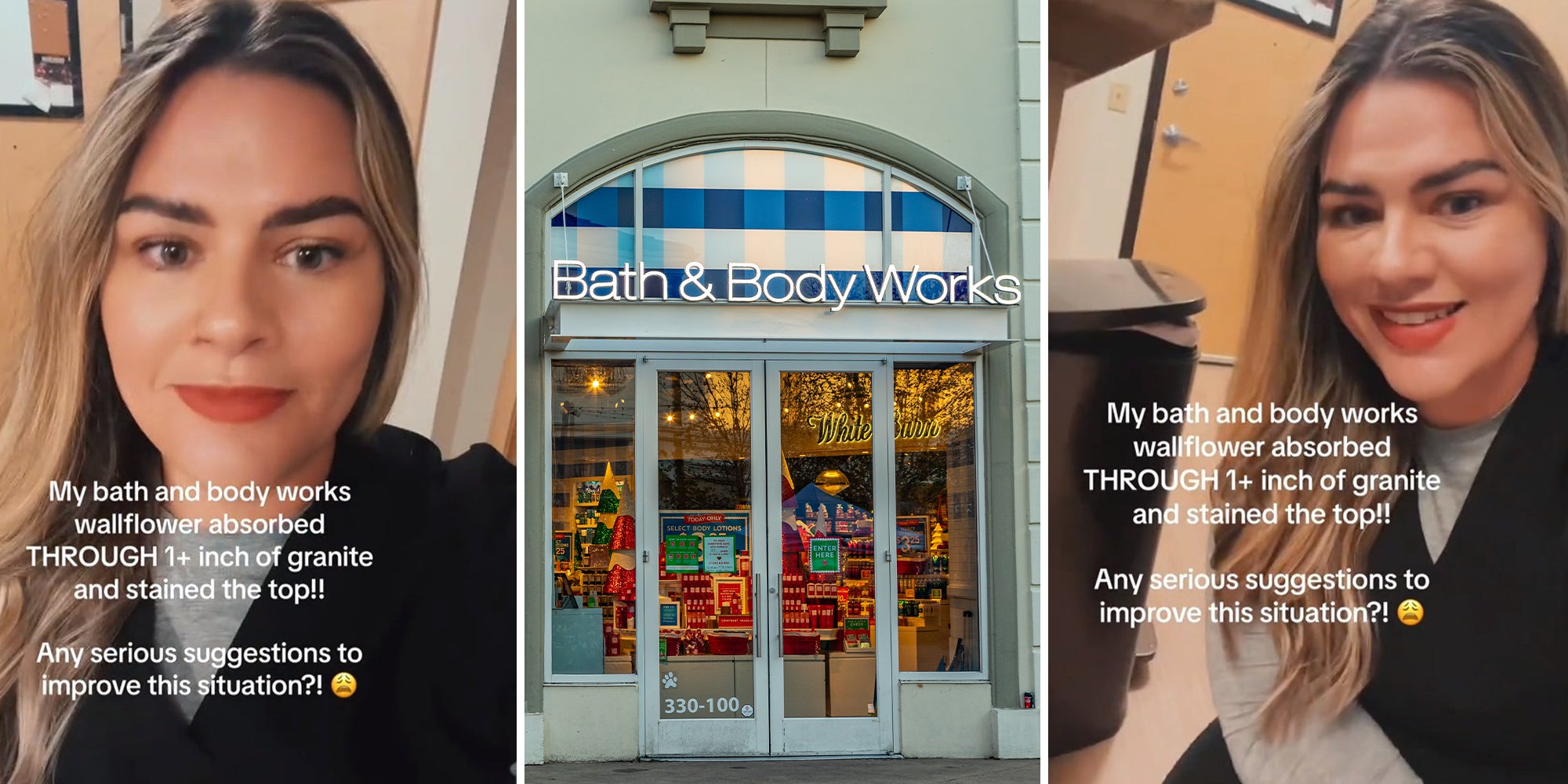 Woman says Bath & Body Works wallflower ruined her granite countertop