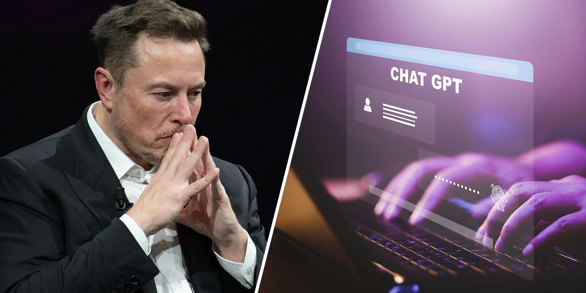 Elon Musk(l), Chat GPT(r)