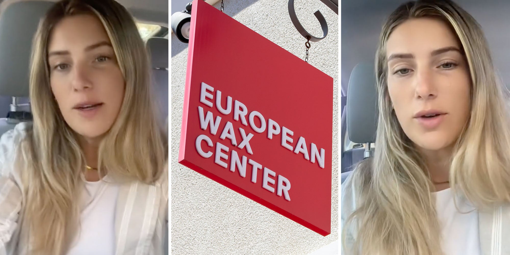 Woman talking(l+r), Euopean Wax Center(c)