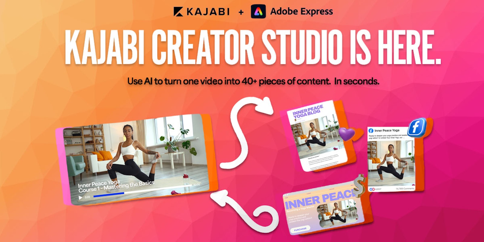 kajabi creator studio and adobe express logos