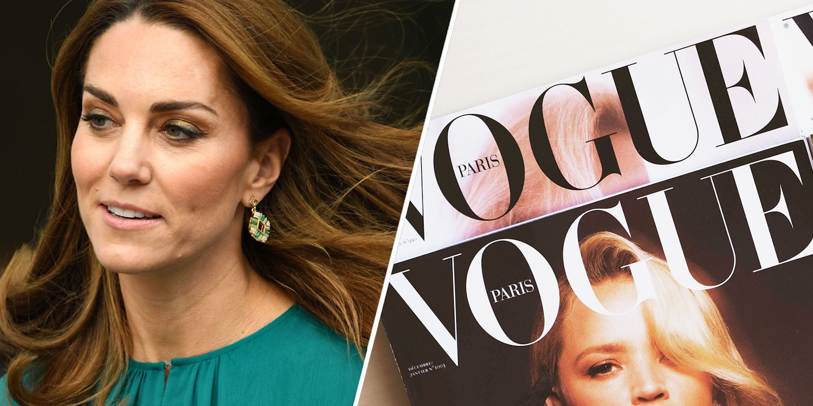 Kate Middleton(l), vogue Covers(r)