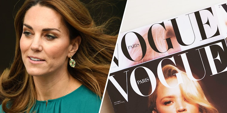Kate Middleton(l), vogue Covers(r)