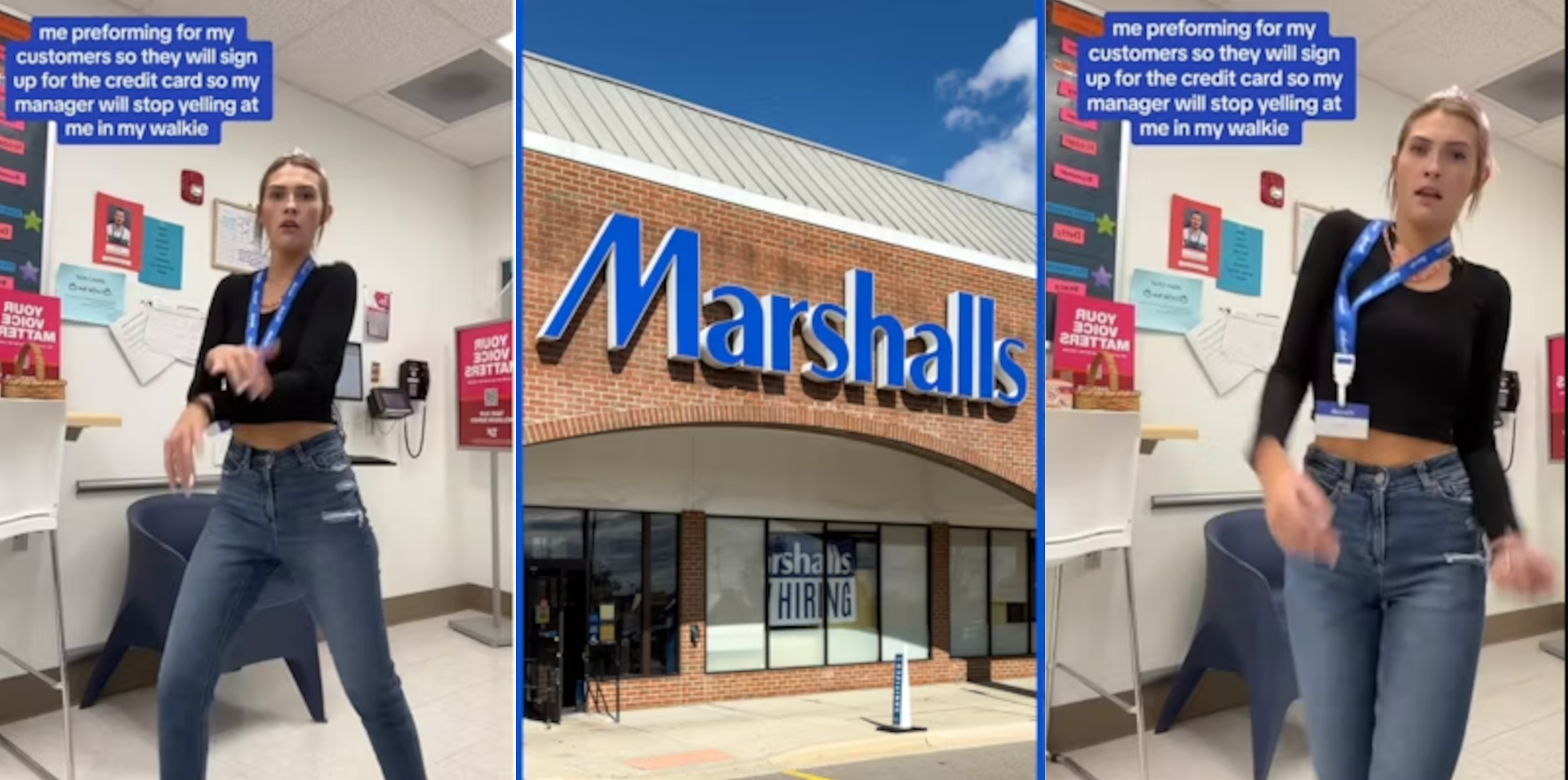Marshalls worker shows the lengths she’ll go to push store credit cards so her manager will ‘stop yelling’