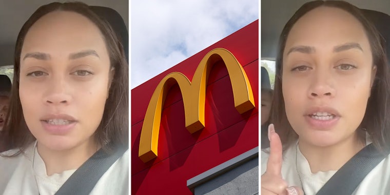 Woman talking(l+r), McDonalds(c)