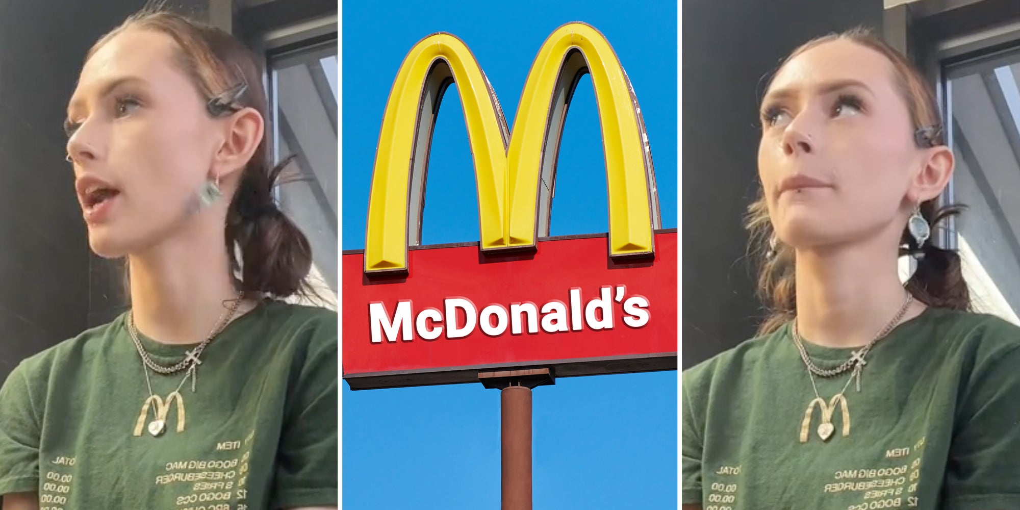 Woman talking(l+r), McDonald's(c)