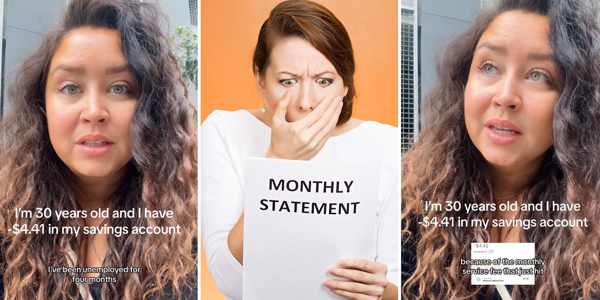Woman says she has -$4.41 in her savings account due to monthly service fee