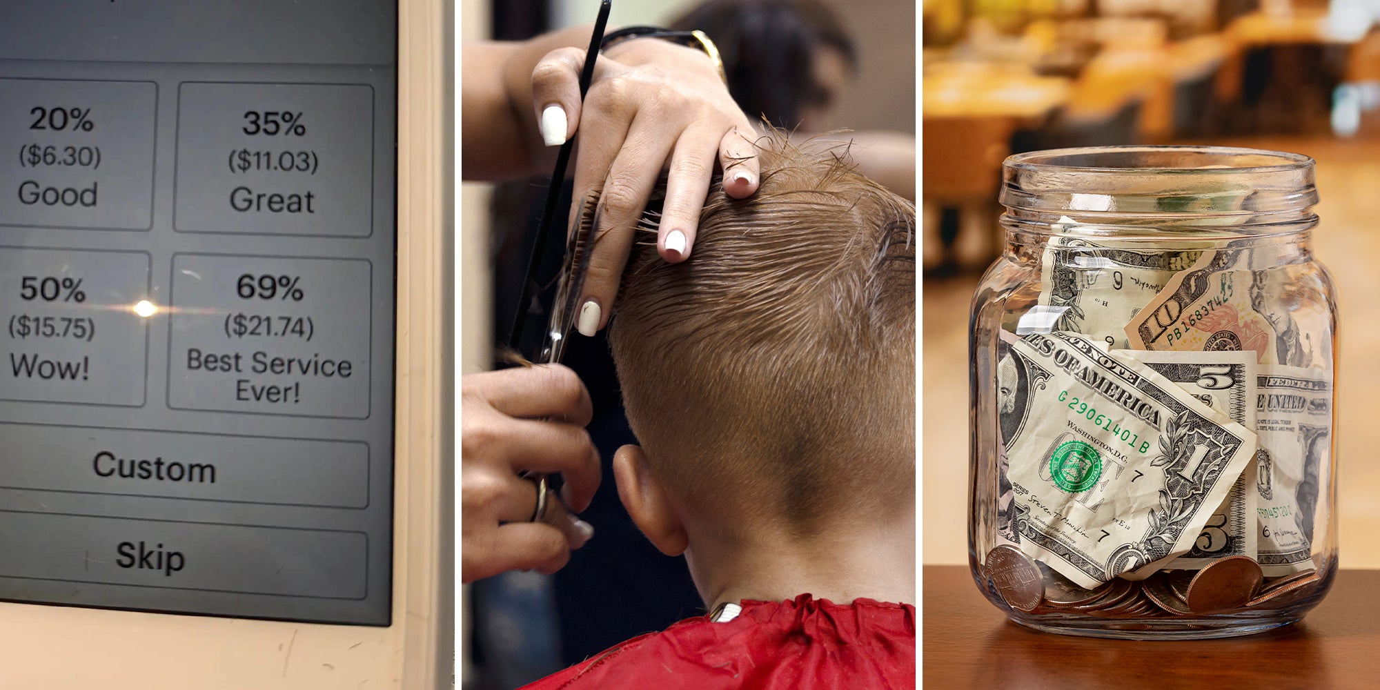 Customer says ipad suggested 69% tip option for kid's haircut