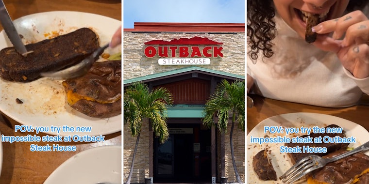 Customer tries the impossible steak at Outback Steakhouse. It’s ‘impossible’ to eat