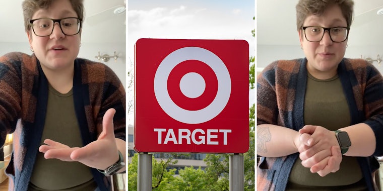 Person talking(l+r), Target sign(c)