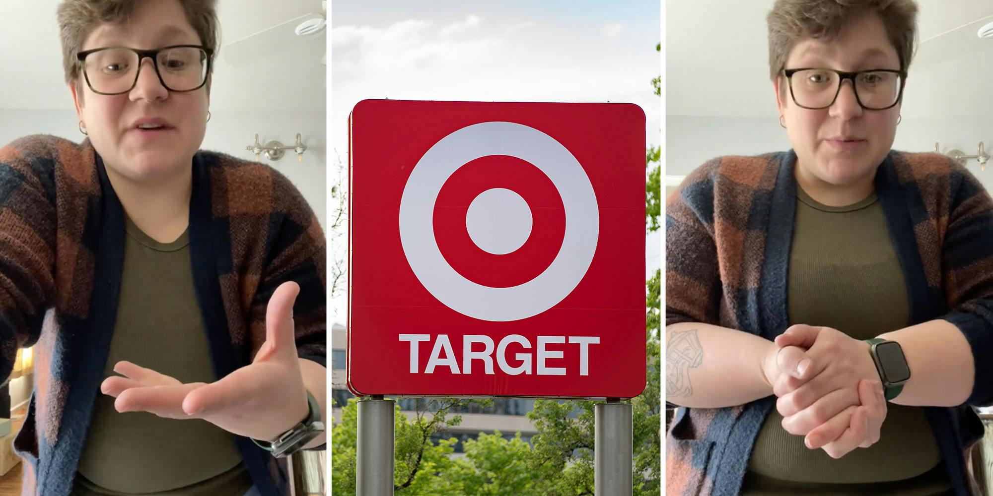 Person talking(l+r), Target sign(c)