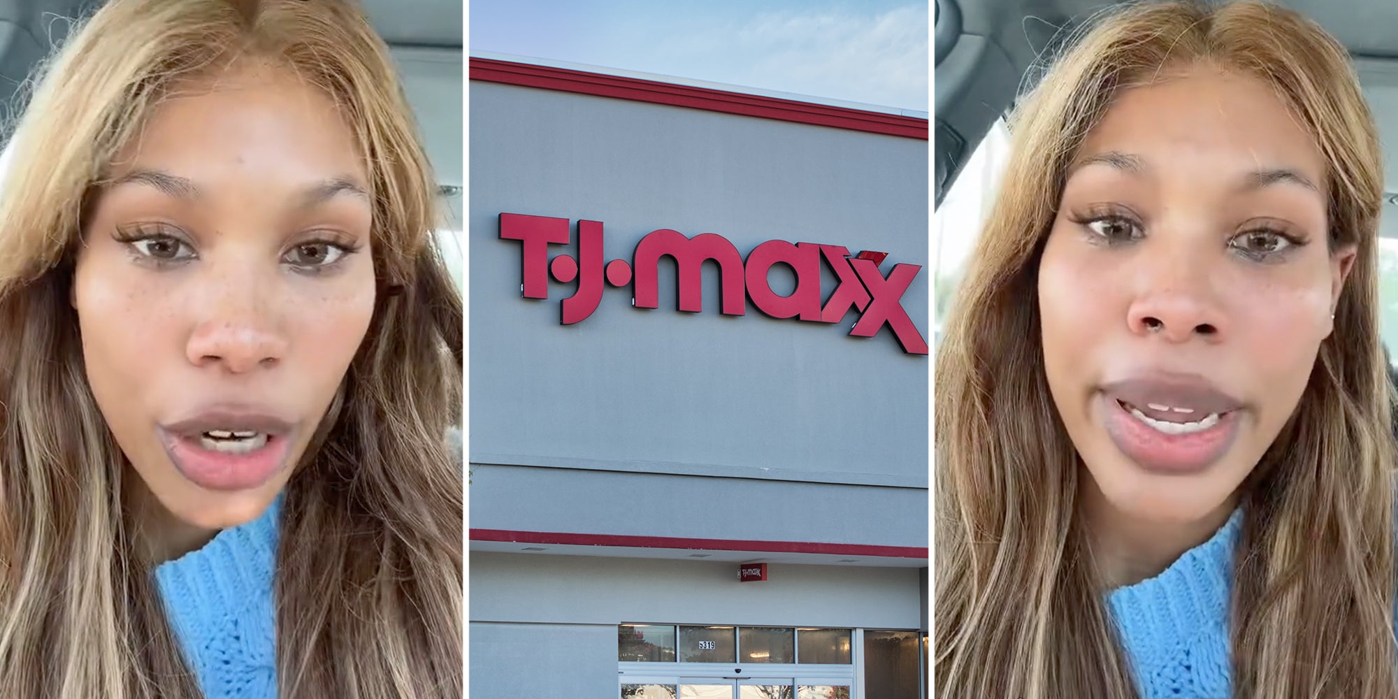 Woman talking(l+r), TJ MAXX(C)