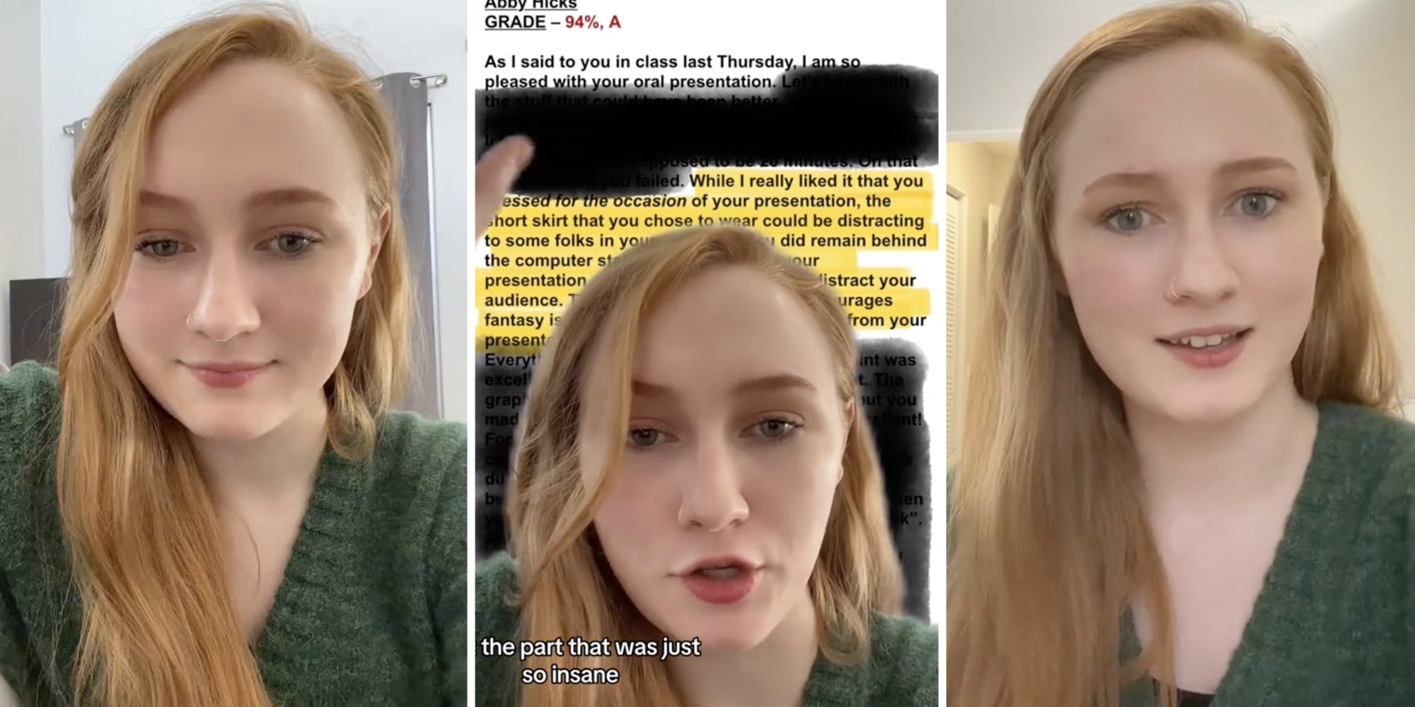 Woman talking(l+r), Woman pointing to email(c)