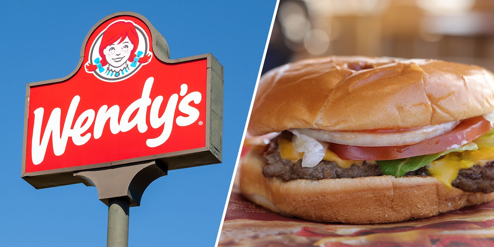 Wendy's(l), Wendy's burger(r)