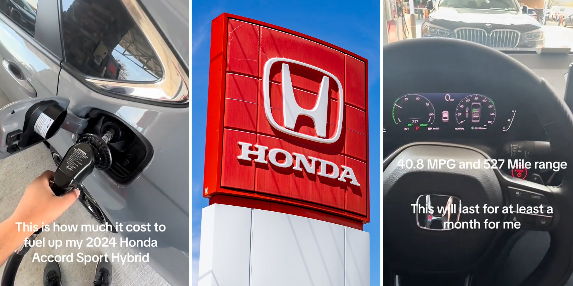 Honda hybrid driver shows how much it costs to gas up—and how long it lasts