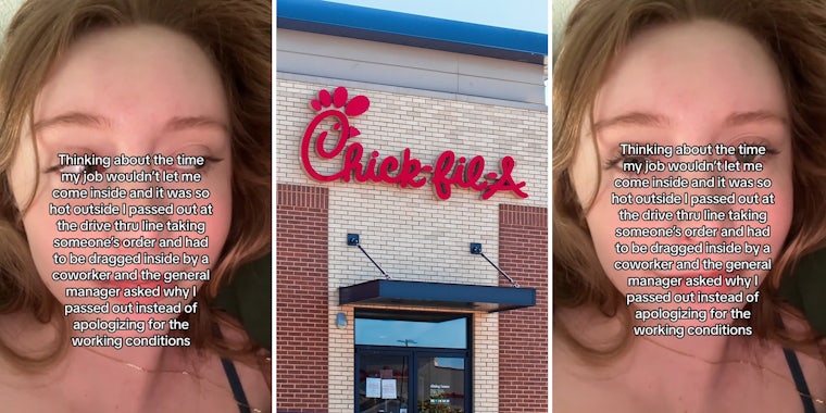 Chick-Fil-A worker says she passed out at drive-thru because boss wouldn't let her come inside