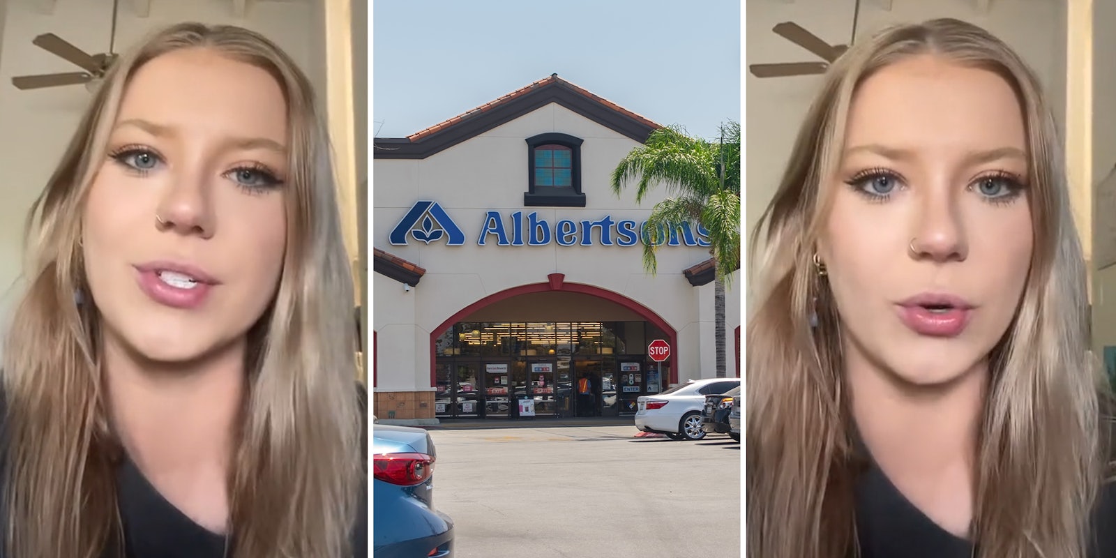 Albertsons cashier gets overwhelmed at long line. She catches her manager in the back doing this instead of helping